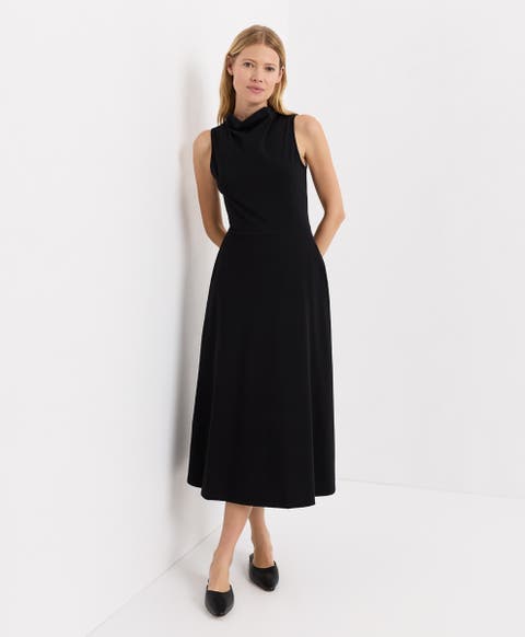 Women's Fit & Flare Cowl Neck Dress Made With Organic Cotton