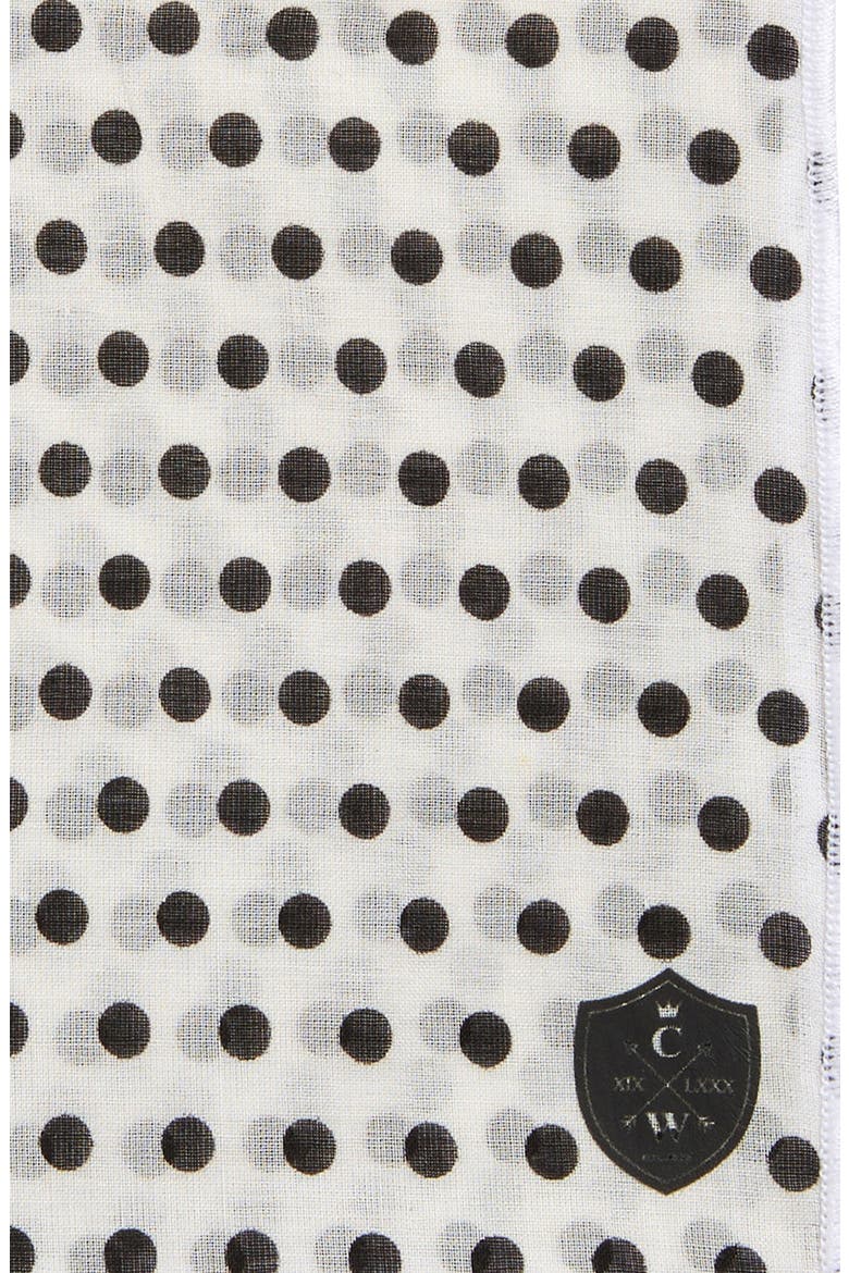 Polka Dot Cotton Pocket Square, Alternate, color, WHITE