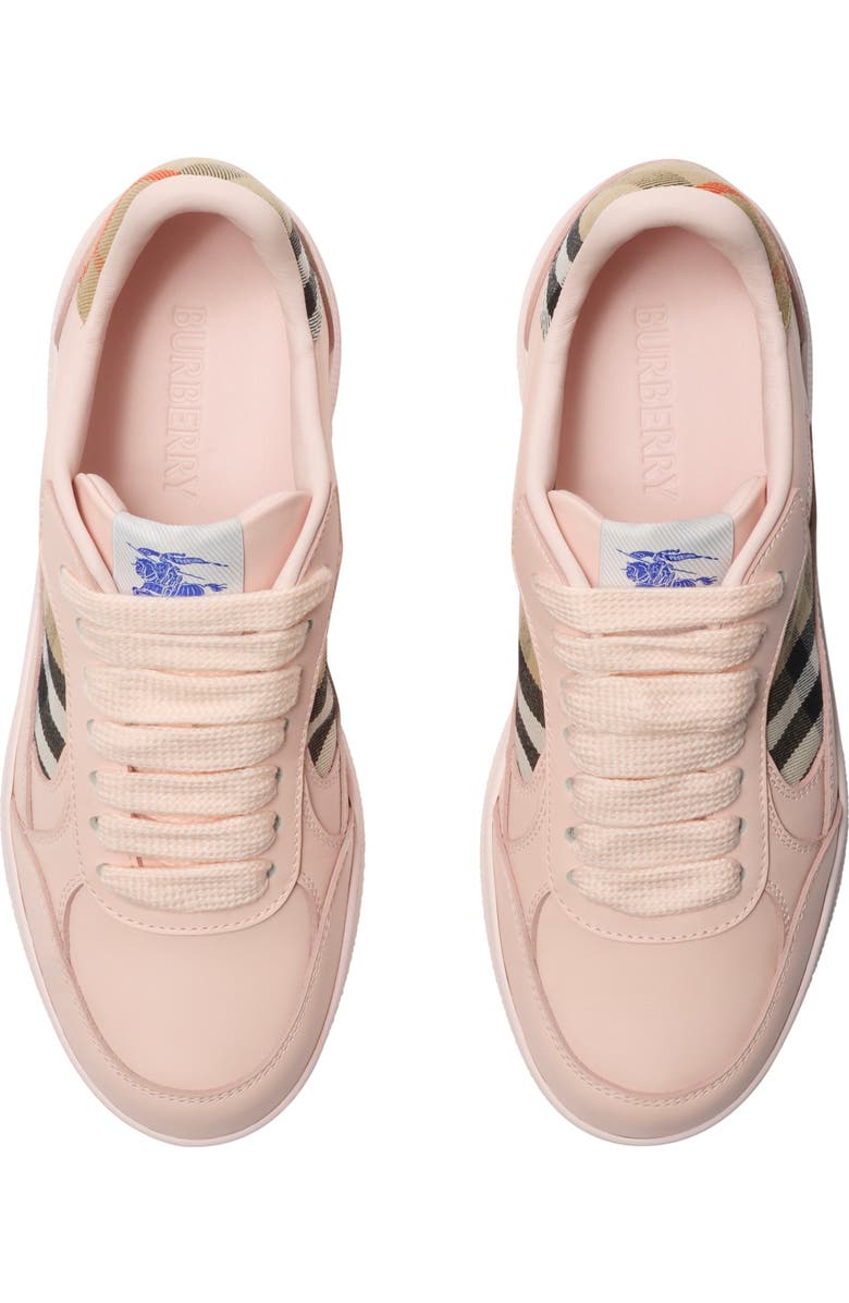 Burberry Leather and Check Terrace Sneakers, Alternate, color, Flora/Sand