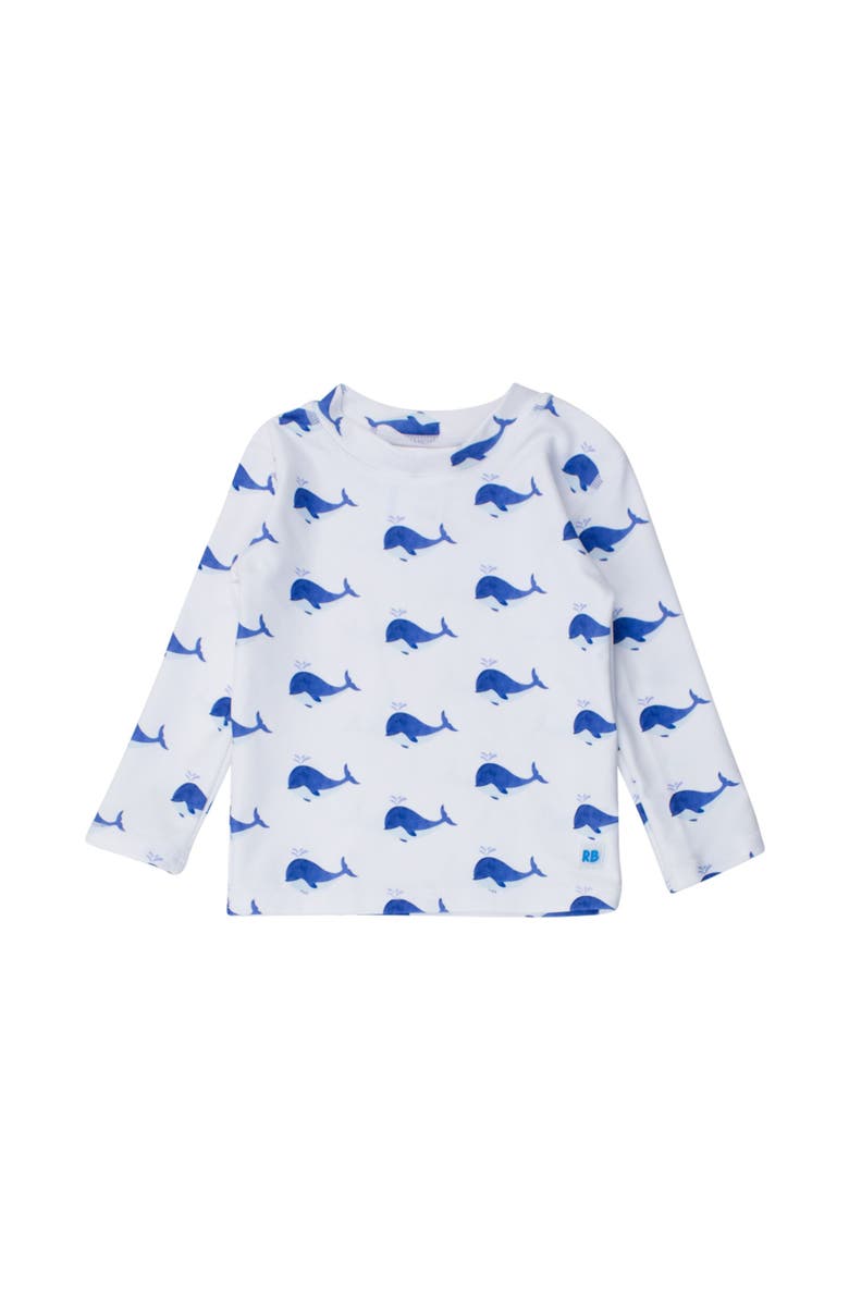 RuggedButts Boys UPF50+ Sun Protected Long Sleeve Rash Guard, Main, color, Whale Friends