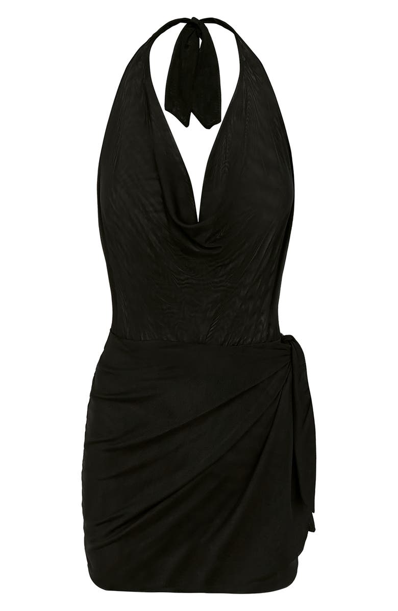 ViX Paula Hermanny Solid Tilly Cover-Up Minidress, Alternate, color, Black