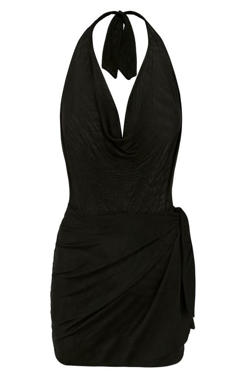 Vix Paula Hermanny Solid Tilly Cover-up Minidress In Black