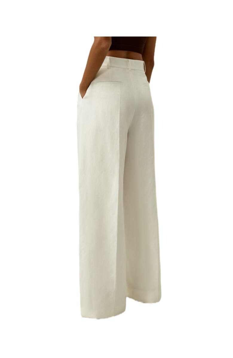 Lilysilk Front-Pleated Silk-Linen Blend Trousers, Alternate, color, Natural White