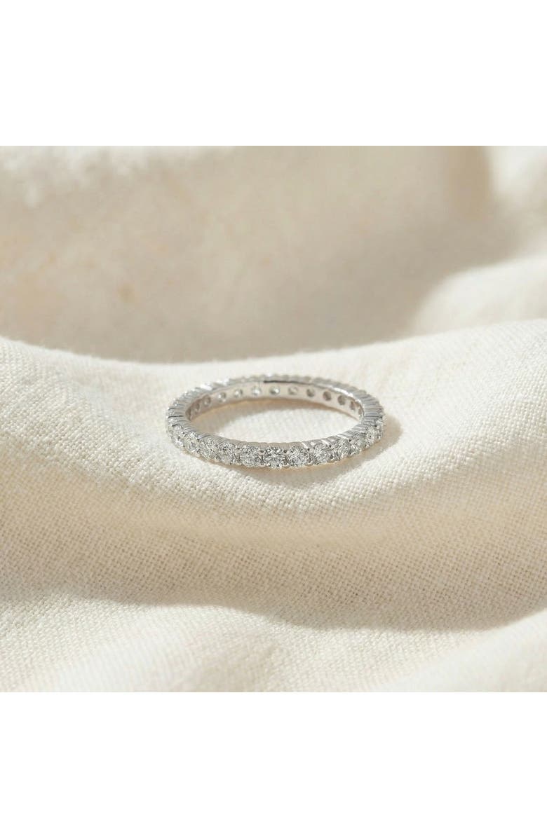 Bliss Diamond 1ct Prong Lab Grown Diamond Eternity Wedding Stackable Ring 14K Gold, Alternate, color, 14K White Gold