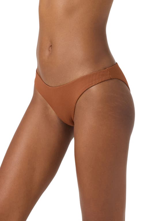 O'neill Saltwater Solids Rib Bikini Bottoms In Brown