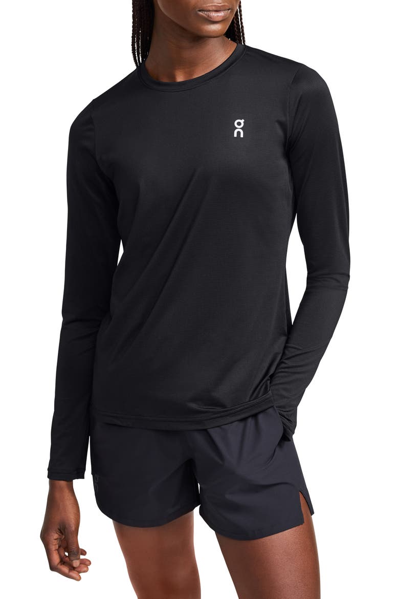 Core Long Sleeve Running T-Shirt, Main, color, BLACK