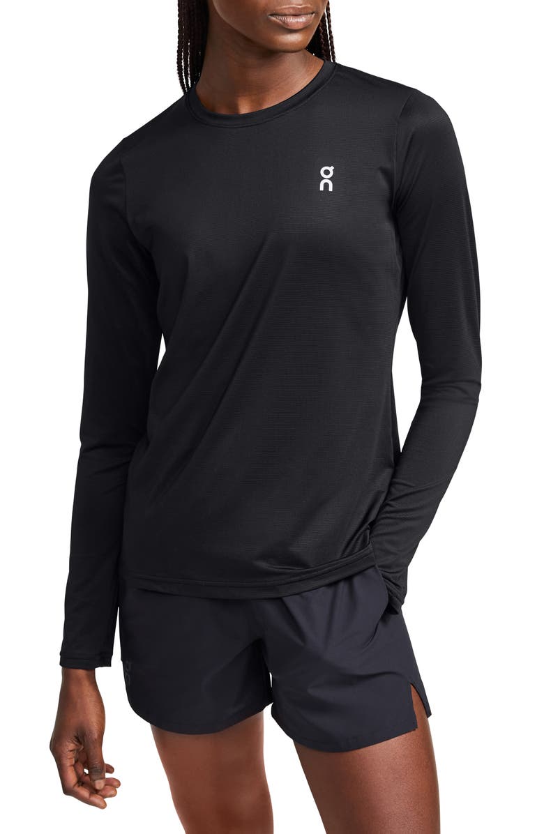 On Core Long Sleeve Running T-Shirt, Main, color, Black