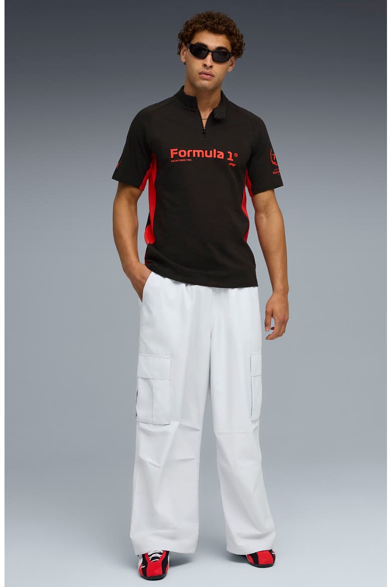 Regular Fit Formula 1® 75 Years Graphic Polo, Alternate, color, PUMA BLACK