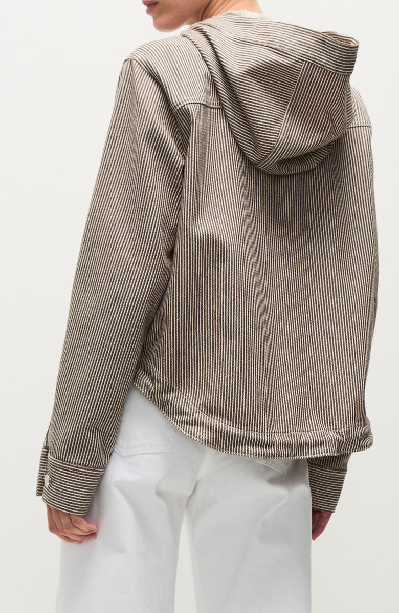 Veronica Beard Kaeli Railroad Stripe Stretch Cotton Half-Zip Jacket, Alternate, color, 