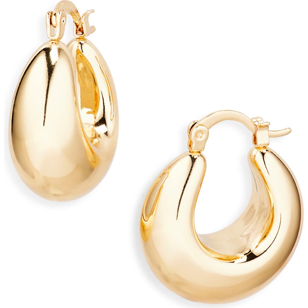 Cara Domed Hoop Earrings In Gray