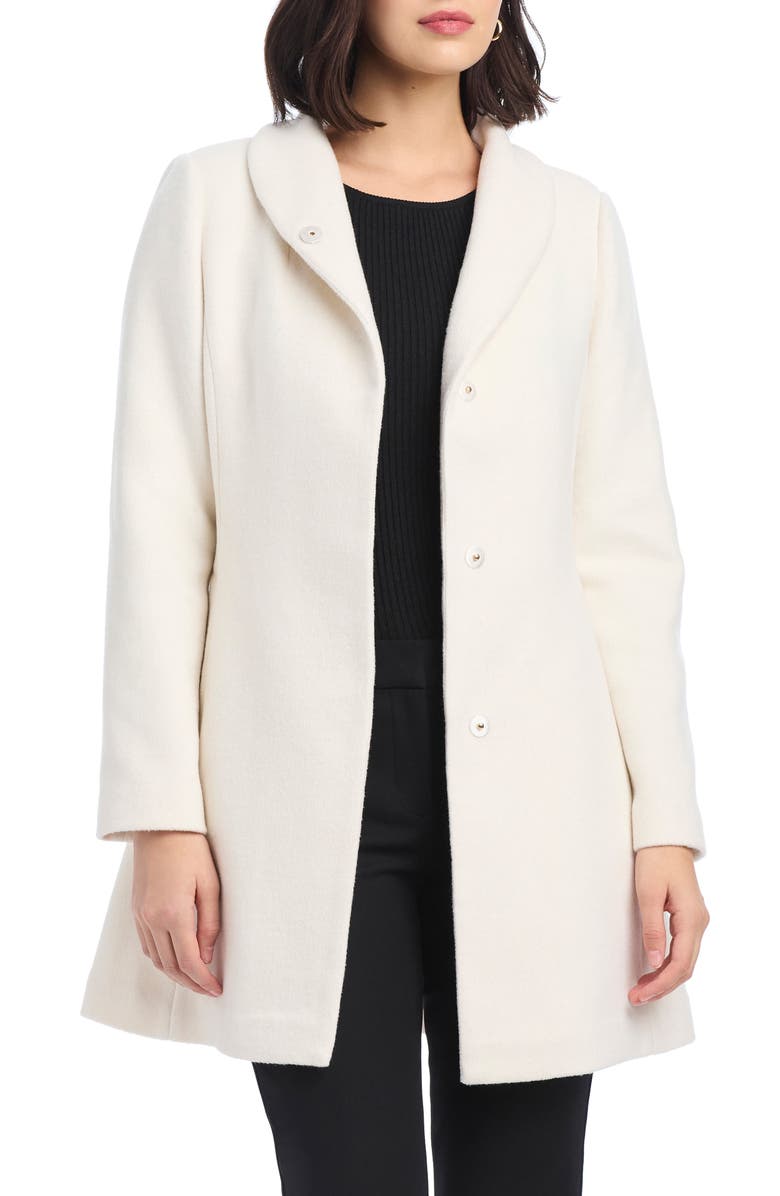Kate Spade New York high neck belted coat, Main, color, Cream