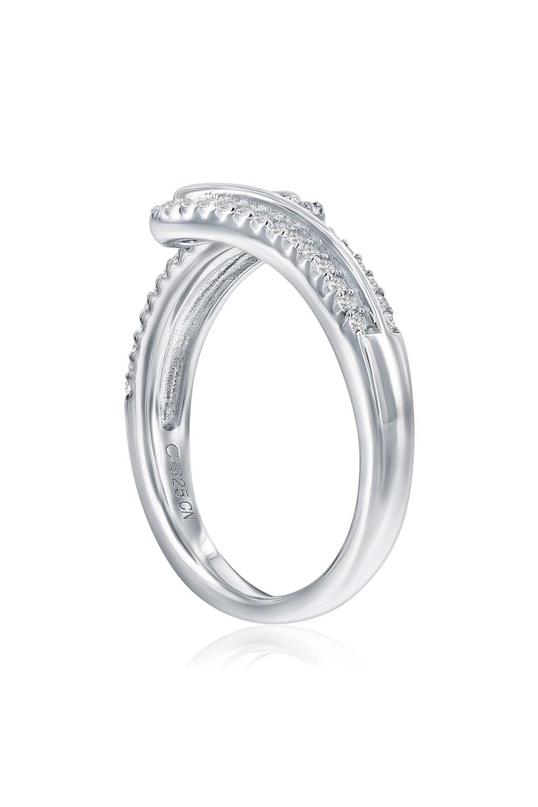 Sterling Silver Cubic Zirconia Bypass Ring, Alternate, color, SILVER