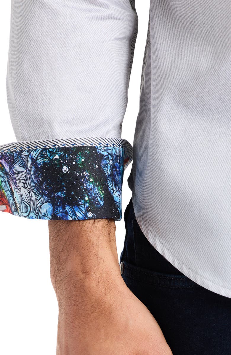 Robert Graham Chase Long Sleeve Button-Up Shirt, Alternate, color, Light Grey