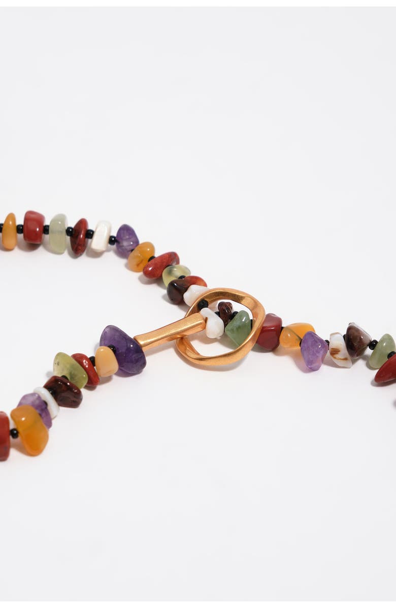 Bimba y Lola Matte Stones Necklace, Alternate, color, Burnt Orange