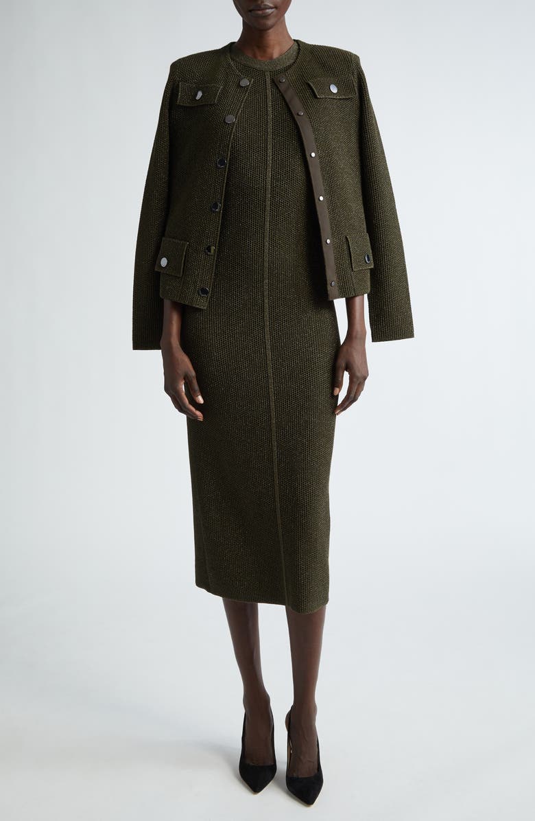 St. John Collection Two-Layer Stretch Mesh Crop Jacket, Alternate, color,