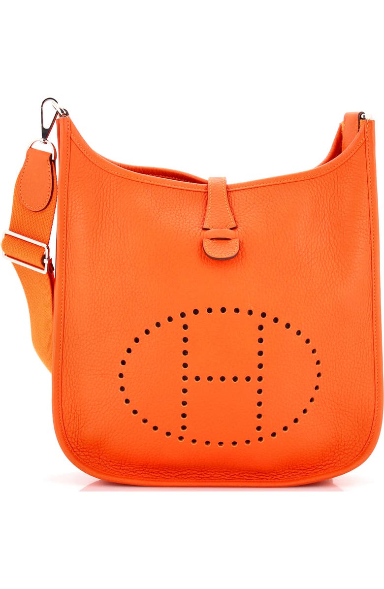 Pre-Owned Hermes Evelyne Bag Gen III Clemence PM, Main, color, Feu