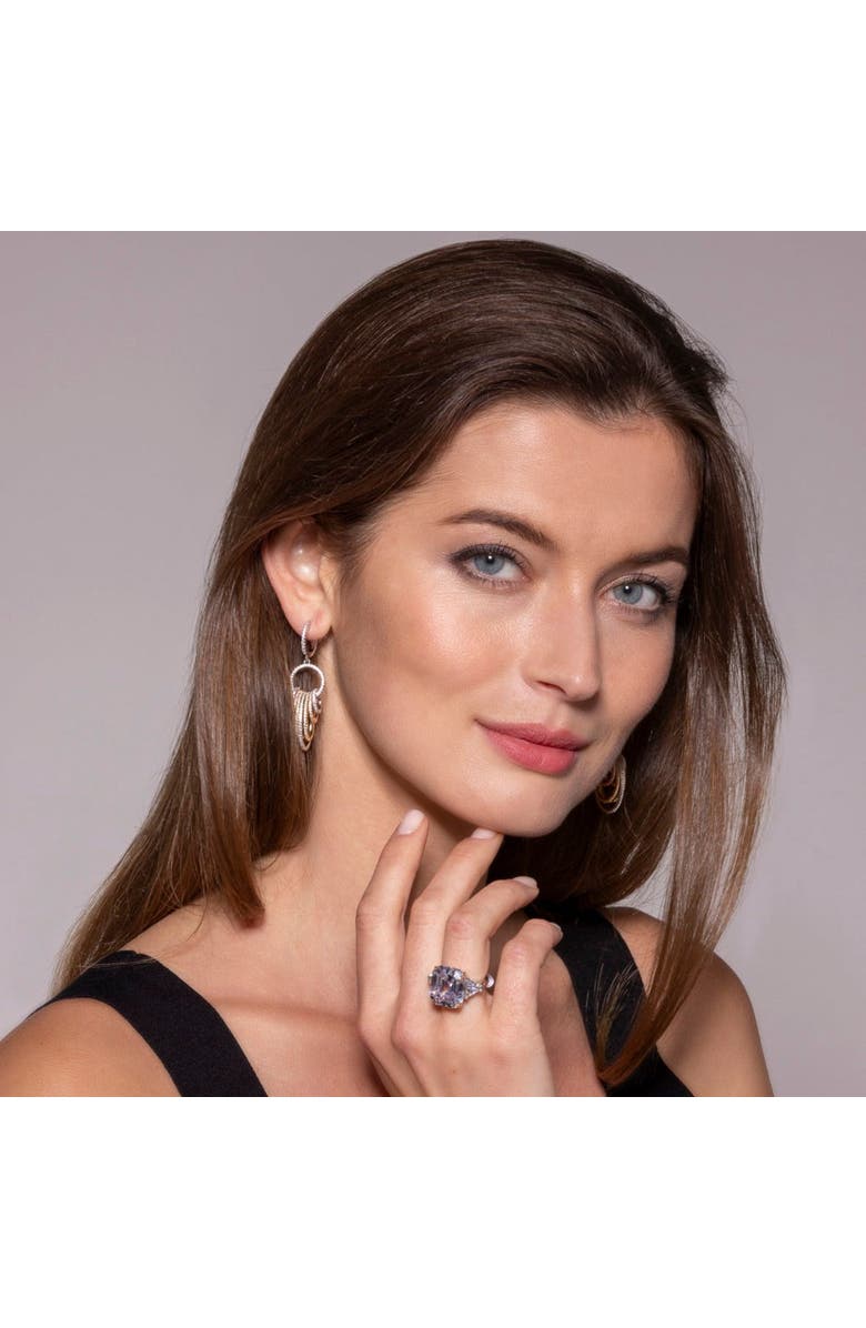 Anna Zuckerman Trifecta Diamond Crystalline Earrings, Alternate, color, Platinum