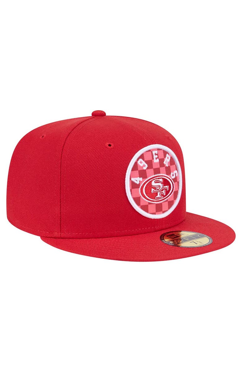 New Era Men's New Era Scarlet San Francisco 49ers Checkered 59FIFTY Fitted Hat, Alternate, color, Scarlet