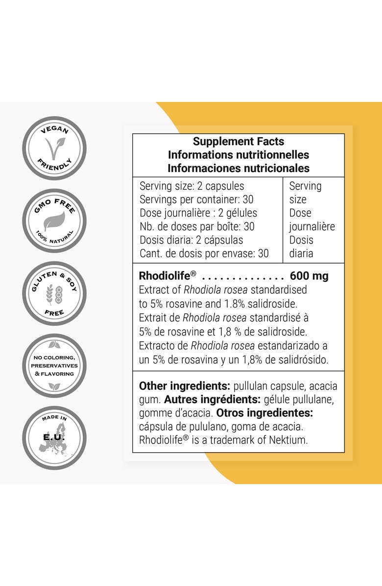 SuperSmart Rhodiola Rosea 600mg per Day, Alternate, color, NO COLOR