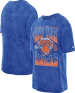 New Era Men's New Era Blue New York Knicks Old School Sport Vintage Wash T-Shirt