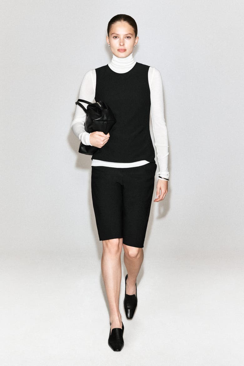 Crepe Tank Top, Alternate, color, BLACK