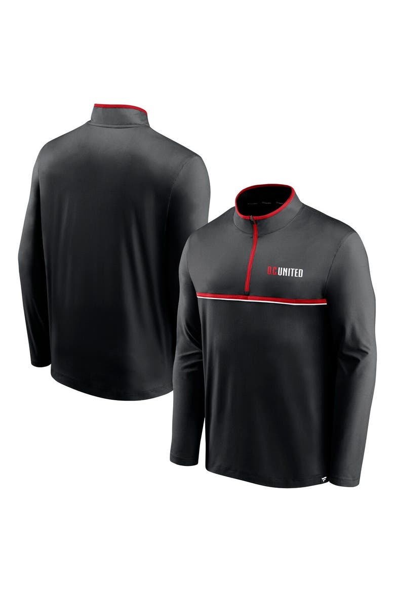 Men's Fanatics Branded Black D.C. United Lineup Quarter-Zip Jacket, Main, color, Black