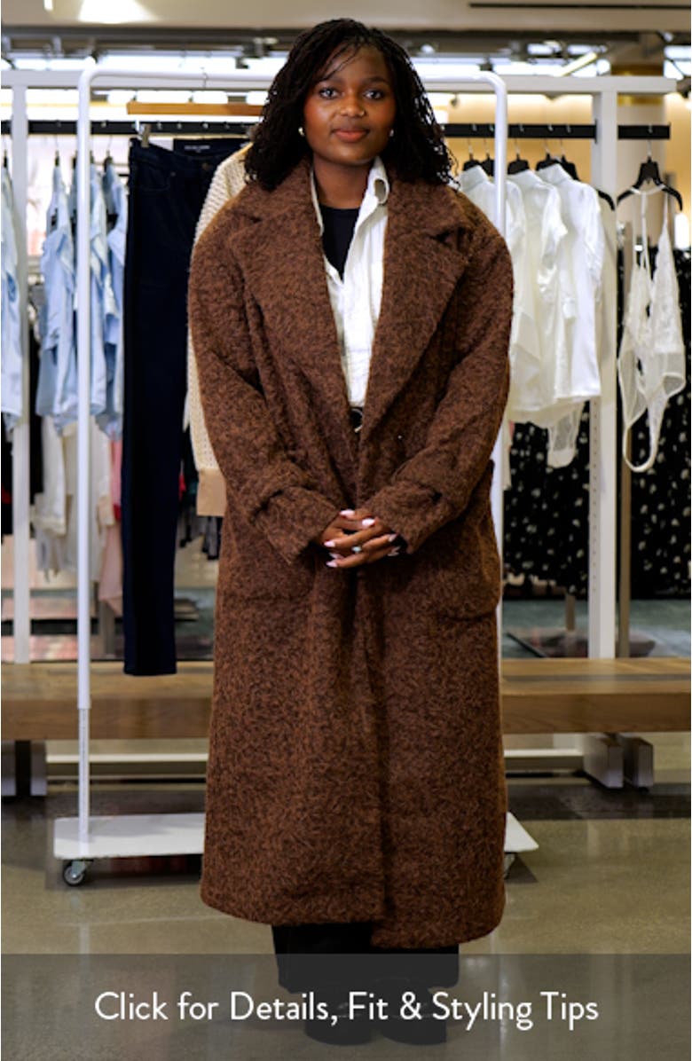 Chuck On Faux Shearling Longline Coat, sales video thumbnail
