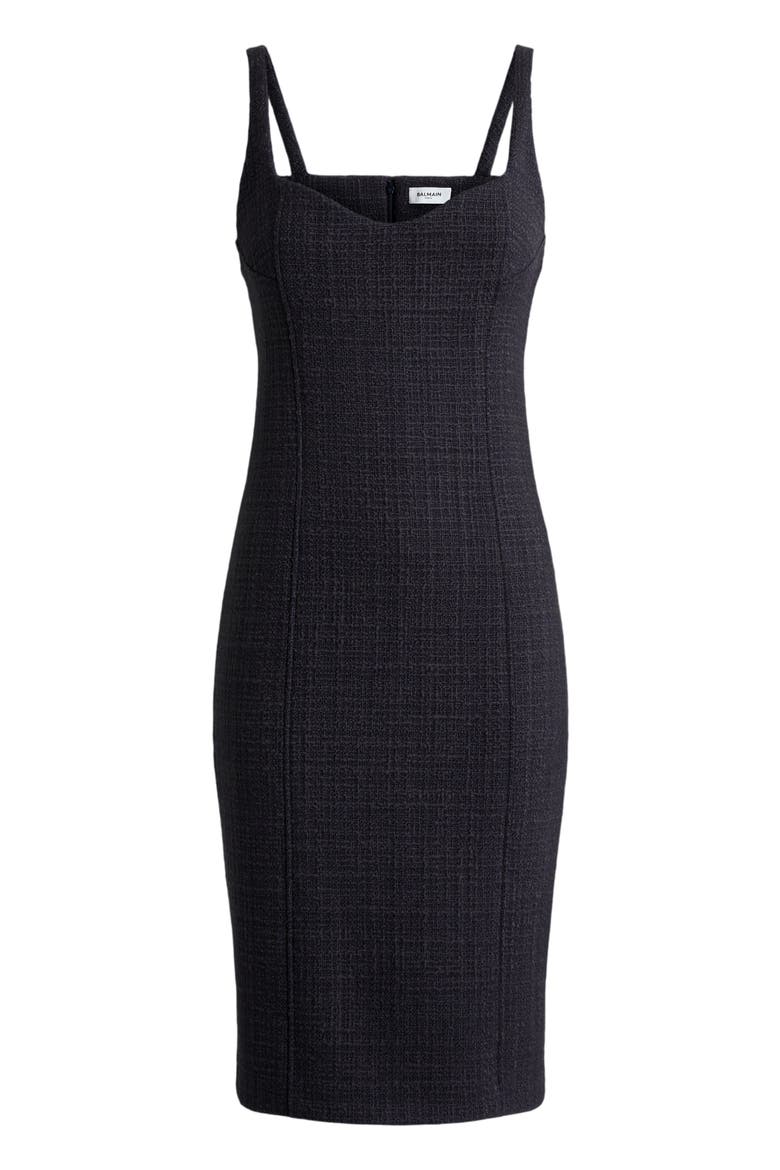 Tweed Dress with Spaghetti Straps, Alternate, color, blue