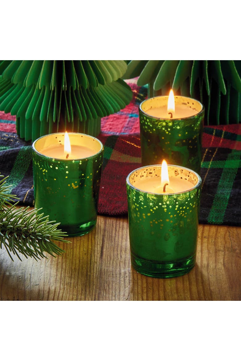 Christmas Fir Mercury Votive Candle - Scented Holiday Decor, Alternate, color, Green