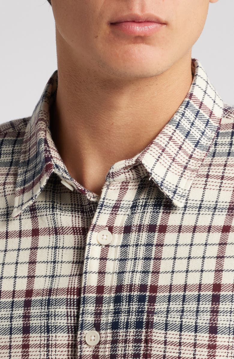 Wax London Shelly Plaid Flannel Button-Up Shirt, Alternate, color, Navy / Red