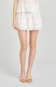 WAYF x Hannah Lovey Porter Goldie Embroidered Detail Cotton Miniskirt (Nordstrom Exclusive)