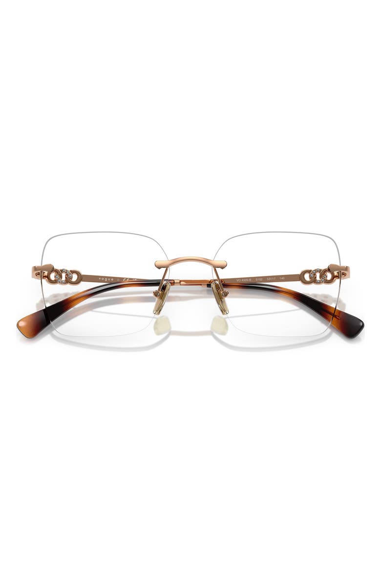 VOGUE 53mm Square Optical Glasses, Alternate, color, Rose Gold