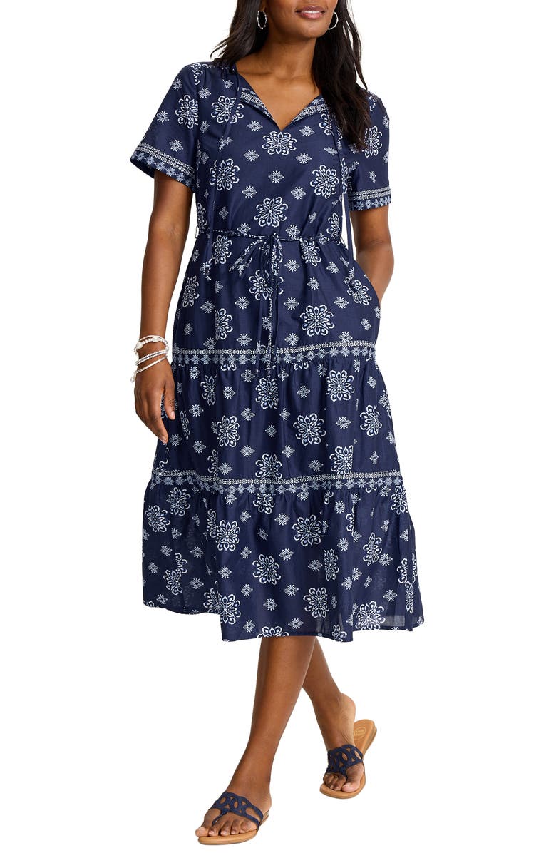 Tommy Bahama Coastal Tiles Print Dress, Main, color, Coastline