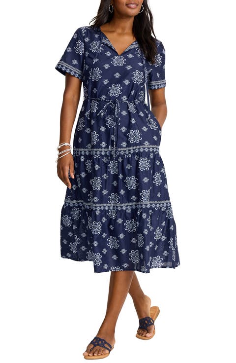 Coastal Tiles Print Dress