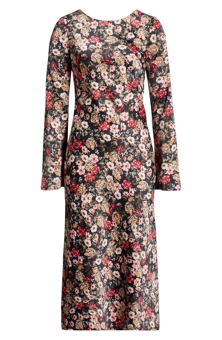 WAYF Gladys Floral Scoop Back Long Sleeve Midi Dress, Alternate, color,