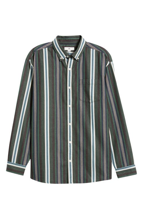 Bp. Stripe Cotton Button-down Shirt In Green