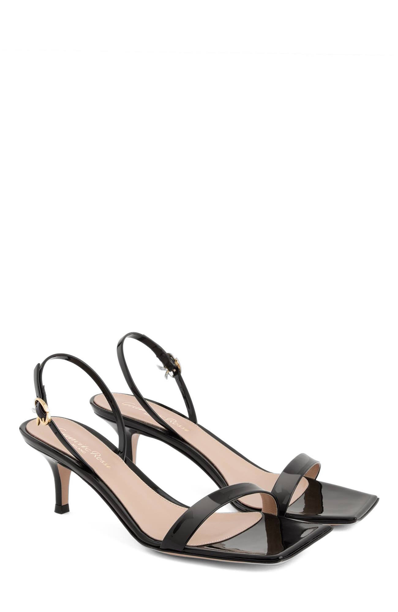 Ribbon Kitten Sandals, Alternate, color, Black