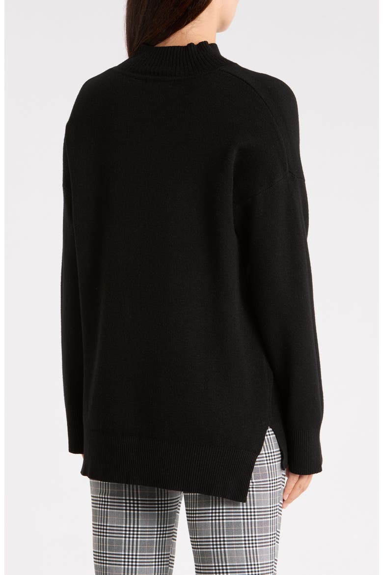 Mock Neck Sweater, Alternate, color, BLACK