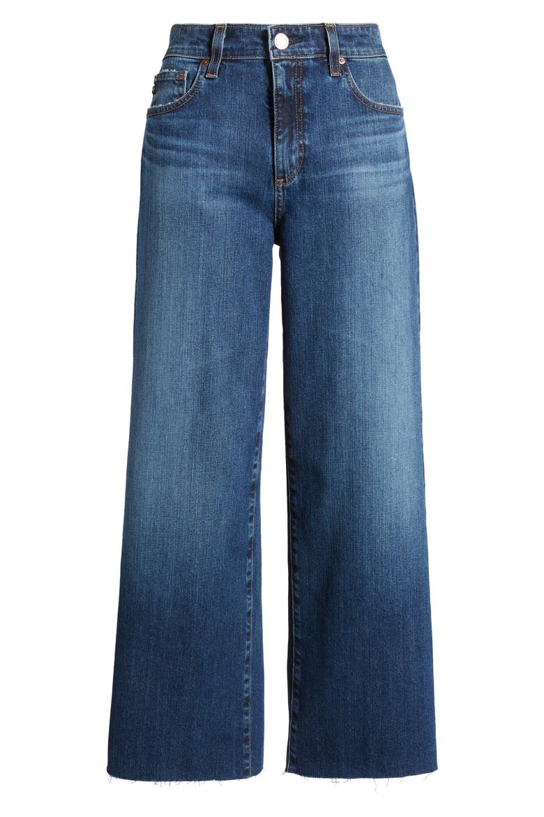 Saige Crop Raw Hem Wide Leg Jeans, Alternate, color, ENIGMA