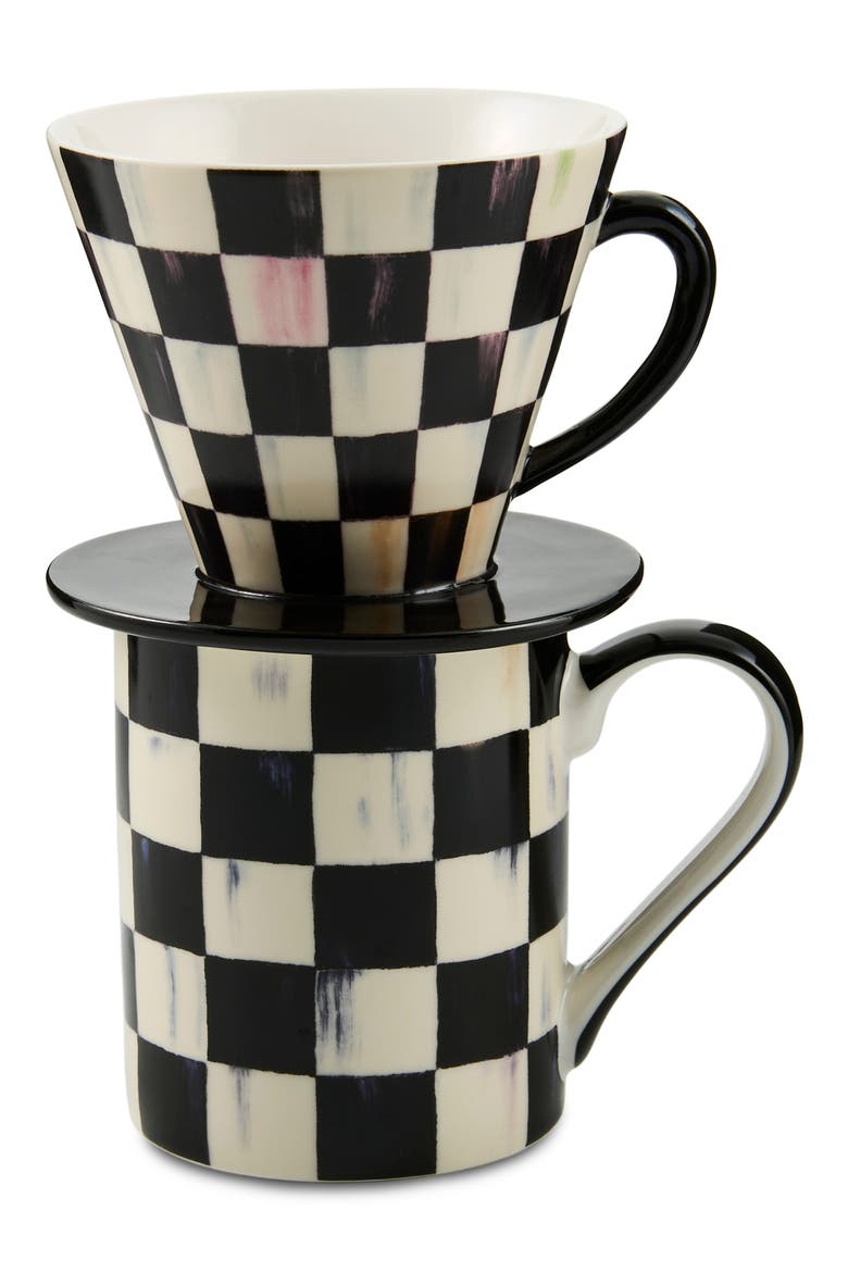 Courtly Check Coffee Pour Over, Alternate, color, BLACK