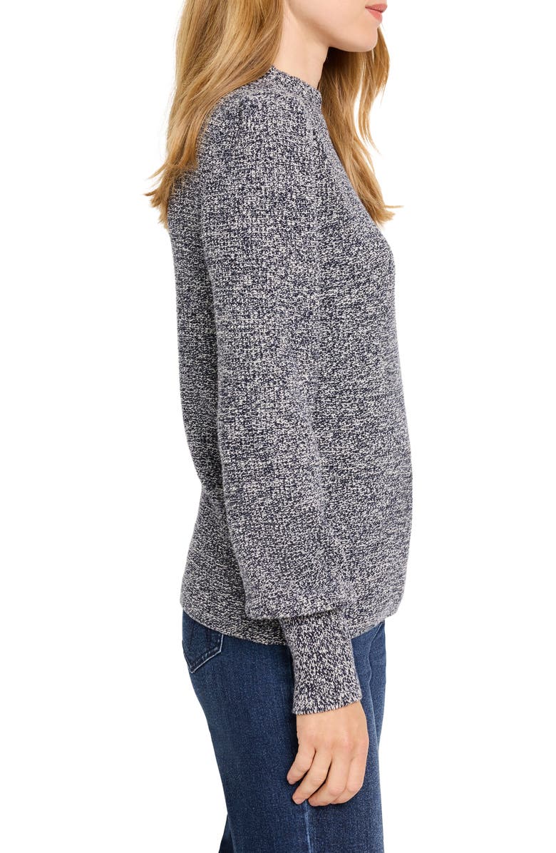 NIC+ZOE Waffle Stitch Crewneck Sweater, Alternate, color, Indigo Mix