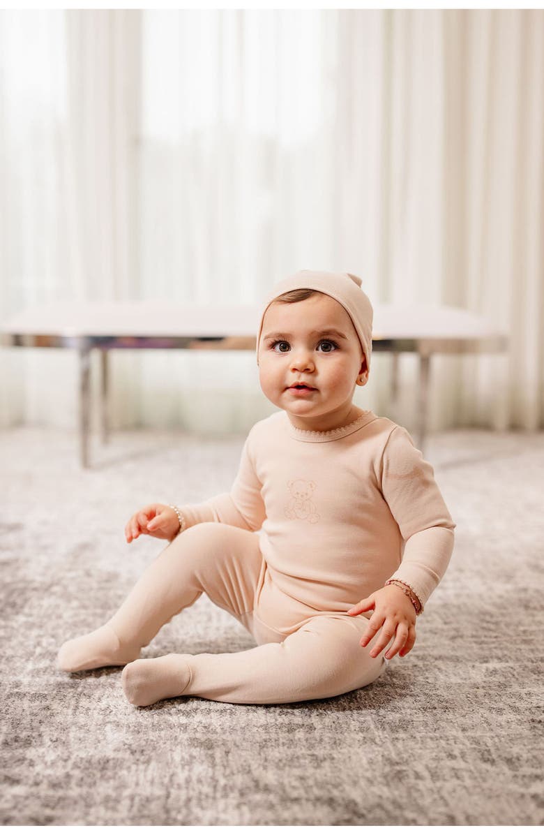 Pouf Girls Vintage Bear Footie, Alternate, color, Pink