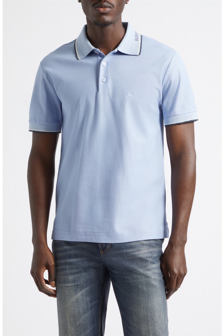 Evan Cotton Piquè Polo, Main, color, SUNBLEACHED BLUE