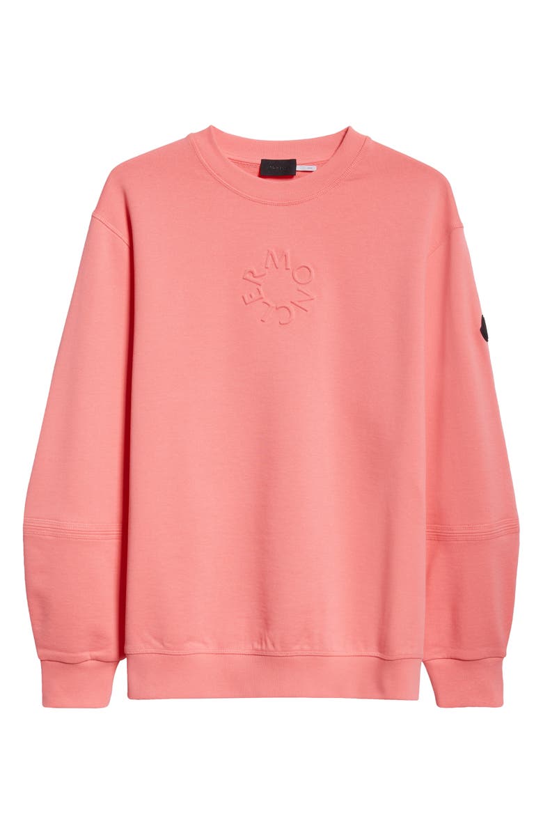 Moncler Embossed Logo Crewneck Sweatshirt, Alternate, color,