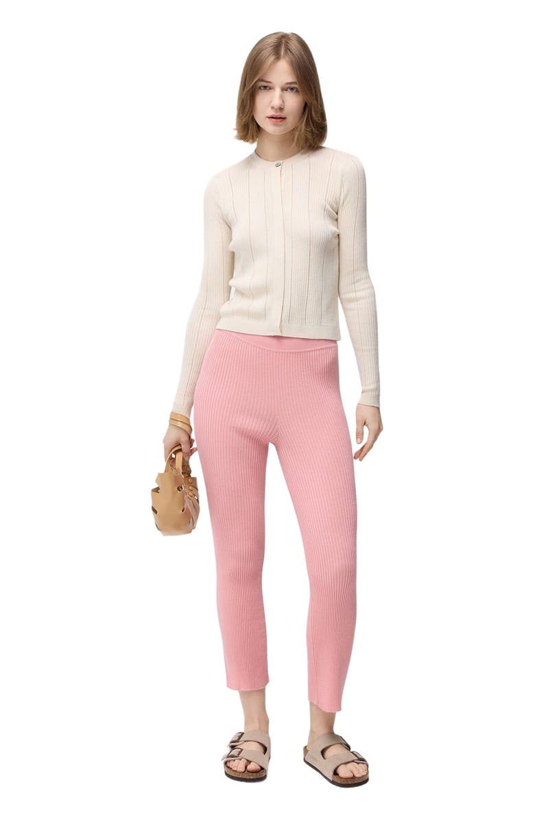 GOBI Mongolian Cashmere Hidden Button-Front Cashmere Silk Cardigan, Alternate, color, Whisper White