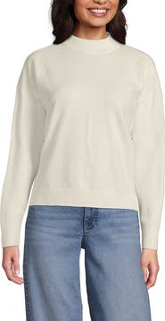 Lands' End CashTouch Drop Shoulder Mock Neck Sweater