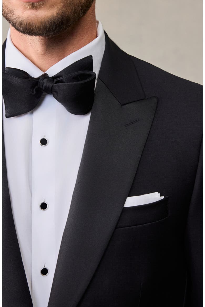 Peak Lapel Tuxedo Jacket, Alternate, color, Black