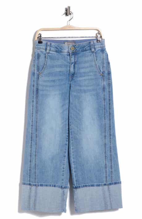 Democracy High Waisted Cuffed Crop Wide Leg Jeans