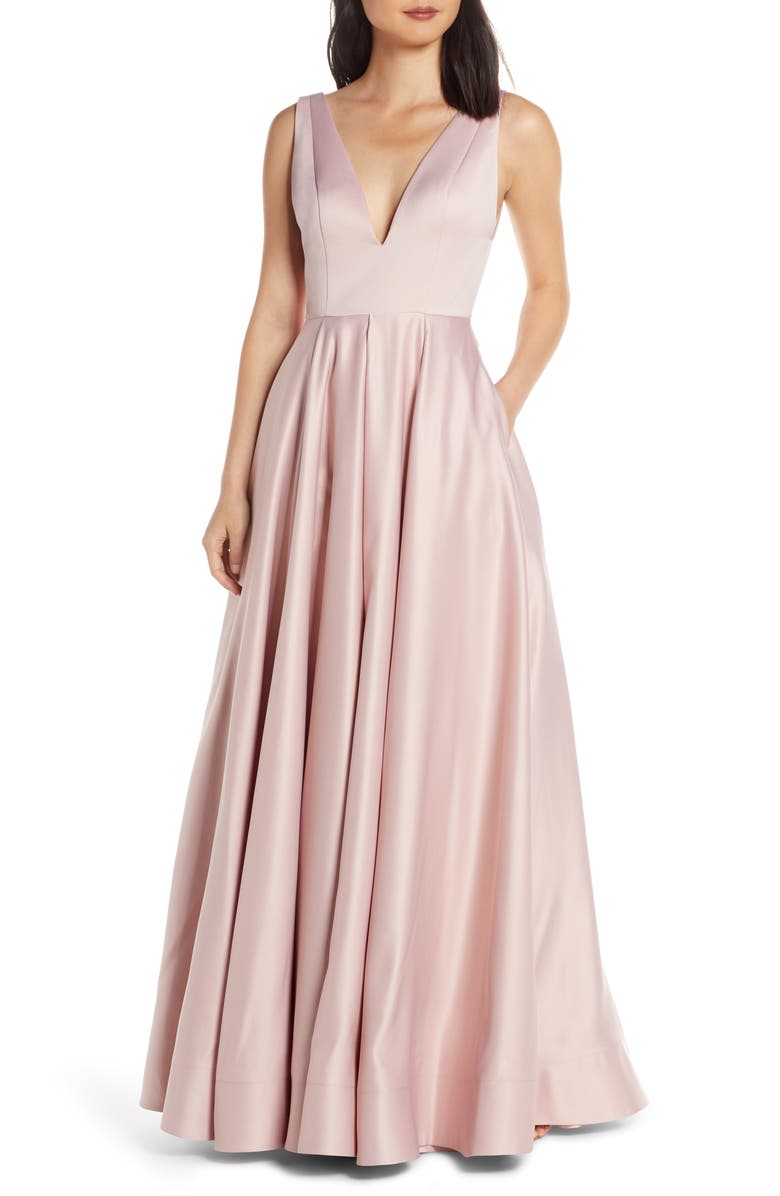 Mac Duggal Plunging V-Neck Ballgown, Main, color,