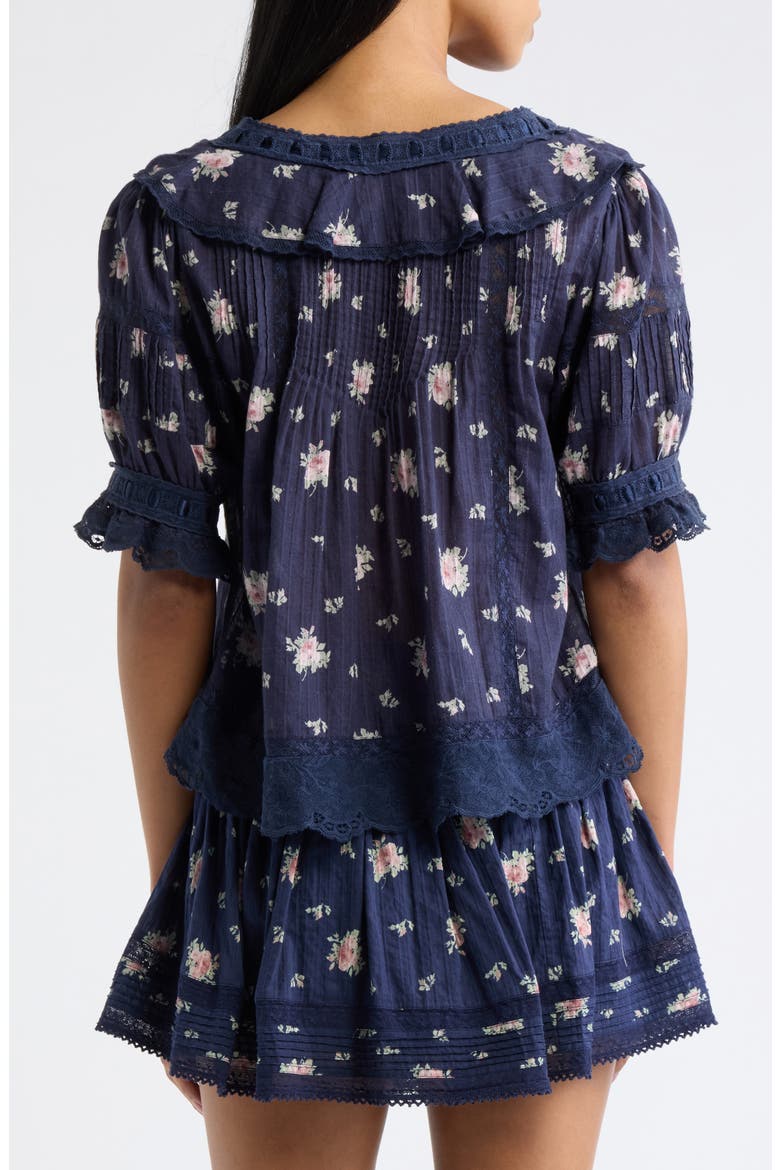 Romilly Ruffle & Lace Top, Alternate, color, INK WASH